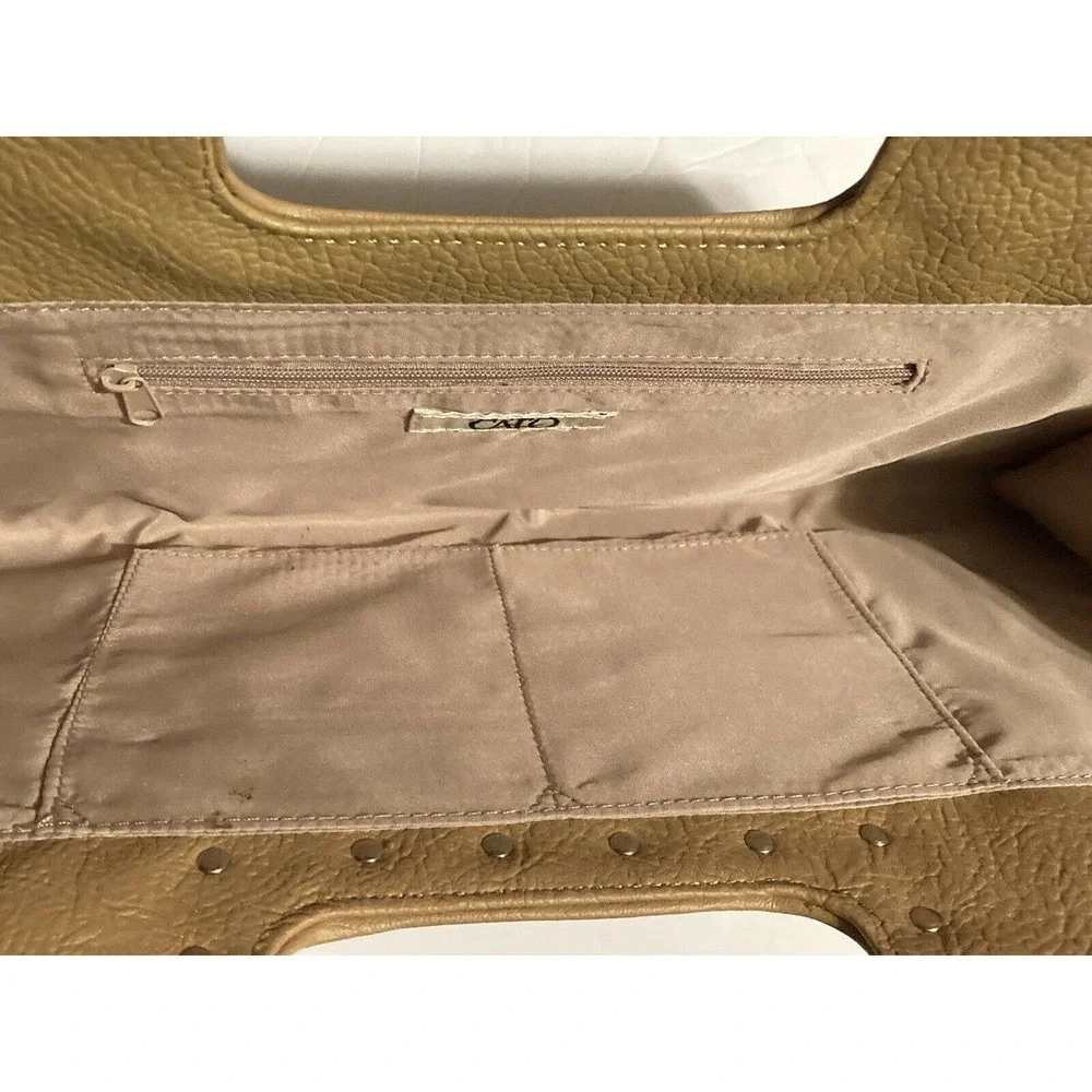 Gold & Tan Lace Wrapped Clutch Purse With Rhinestone Embellishments Evening Bag‎